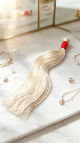 Cabelo humano loiro mesclado/Platinado 55cm