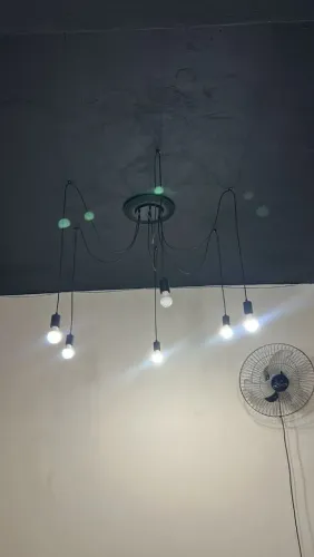 2 Pendentes Aranha 6 Fios Retrô Luminária Lustre Preto 110/220w 280$