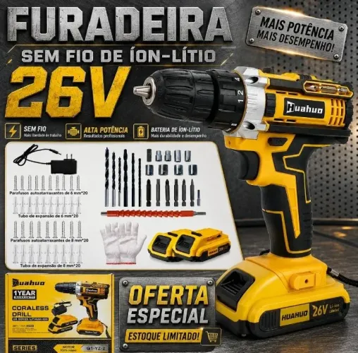 Parafusadeira sem fio íon-lítio