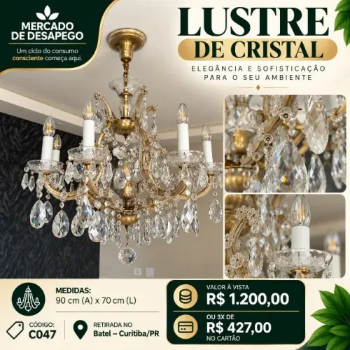 LUSTRE DE CRISTAL - ELEGÂNCIA E SOFISTICAÇÃO!