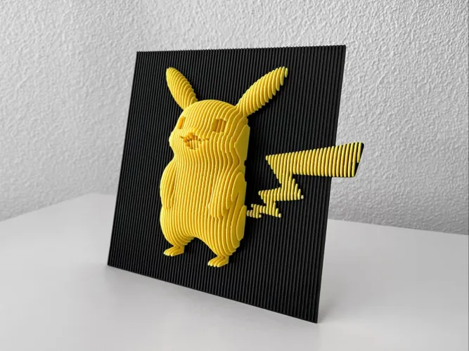 Placa Pikachu feita em camadas
