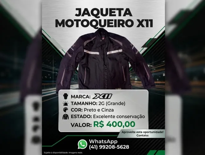 Jaqueta X11 preta.
