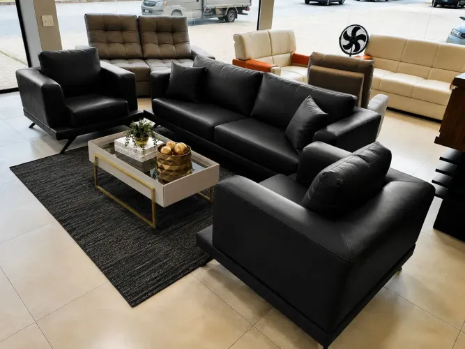 Conjunto Sofá+ 2 Poltronas Sacer