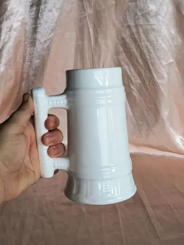 canecão branco caneca de chopp em porcelana antigo antiquario anos 60 decoração vintage