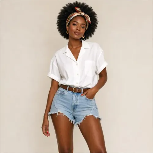 Short Jeans Feminino Zara Original Claro Destroyed Cintura Alta Desfiado Casual Verão