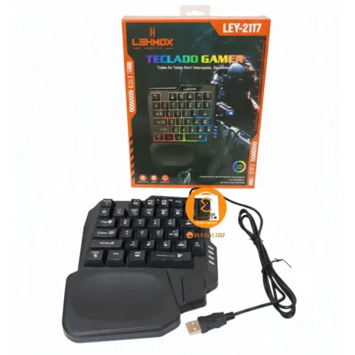 Teclado Gamer de uma mão com RGB LEY-2117