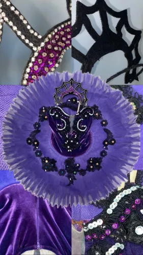 Tutu roxo com adereço de cabeça/Figurino Balé Fantasia