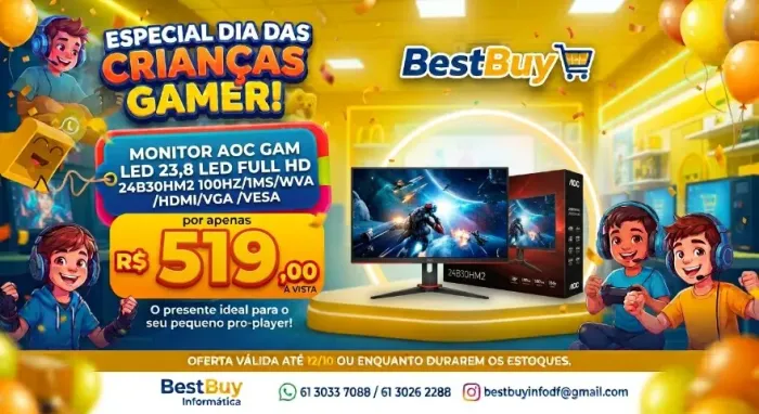 MONITOR AOC GAM LED 23,8 LED FULL HD 24B30HM2 100HZ/1MS/WVA /HDMI/VGA /VERSA