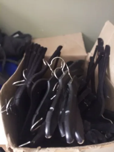Acabei de ver veludo e de madeira que foi de uma loja r$ 300 todos os cabides são muitos