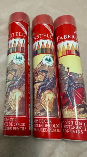 Latinha rara e antiga 12 lápis de cor Faber Castell