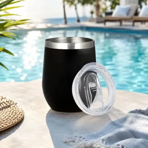 Copo Térmico Tampa Aço Inox Tipo Cuia