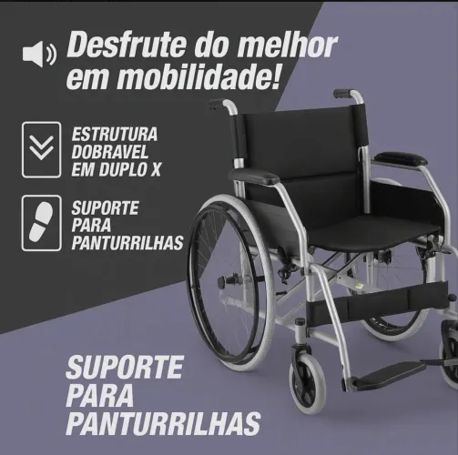 CADEIRA DE RODAS 1009 PA CINZA NYLON