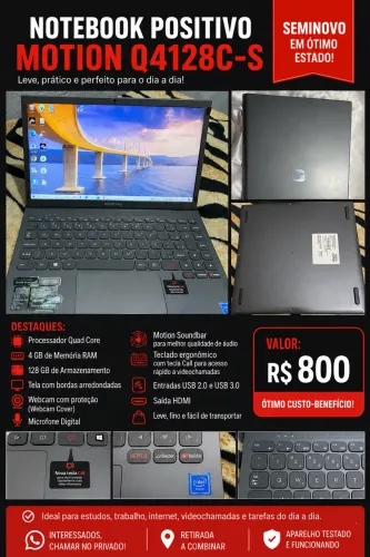 Notebook positivo seminovo em funcionando perfeitamente 