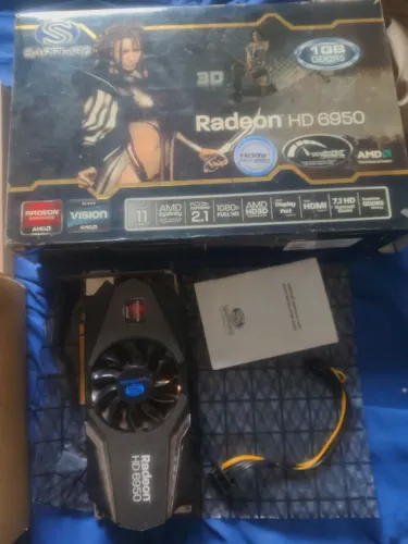 Placa de vídeo hd 6950 Saphire com caixa e manual e cabos