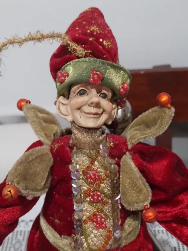 Boneco Pierrot antigo natalino.