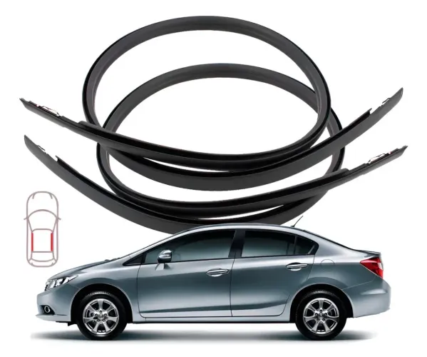 Par Friso Lateral Do Teto Honda Civic G9 2012 Até 2016