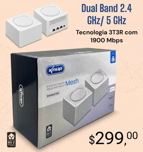 Roteador Dual Band 2.4 GHz/ 5 GHz Tecnologia 3T3R com 1900 Mbps