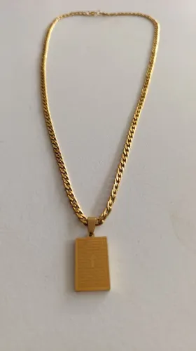 Corrente aço inoxidável banhado a ouro
