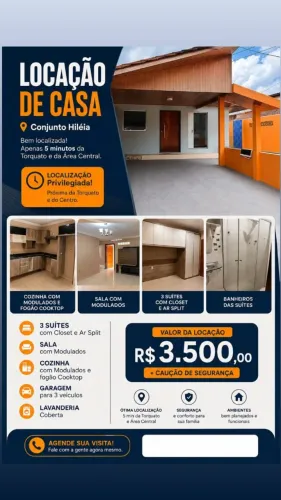 Casa Espaçosa c/ 3 Suítes Modulados e Climatizado no Conjunto Hileia