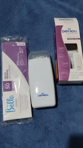 Depilador profissional Depiroll + 50 lenços para depilação