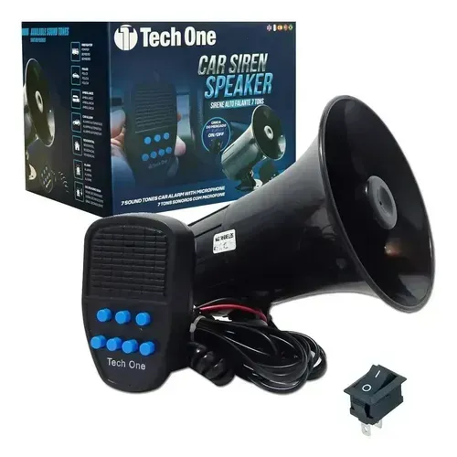 Sirene 7 tons C/ Megafone Techone- Pronta entrega