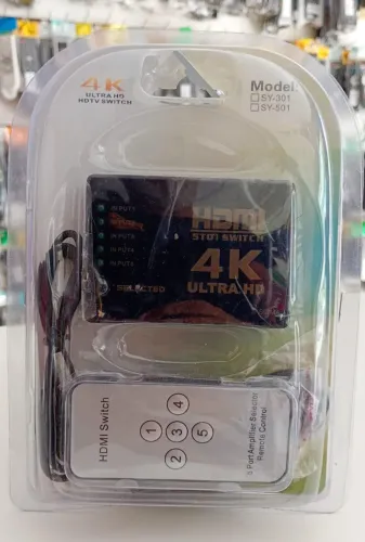 Mini Hub Switch HDMI 5 Portas Full HD 1080p com Controle Remoto - Novo 