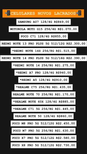 CELULARES NOVOS