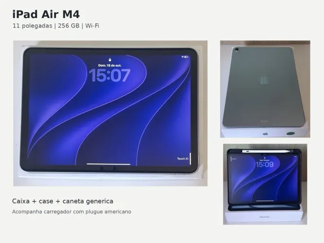 iPad Air M4 11? 256GB Wi-Fi + case e caneta
