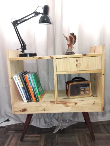Aparador Buffet Retrô em Pinus - Design, Elegância e Organização Completa!