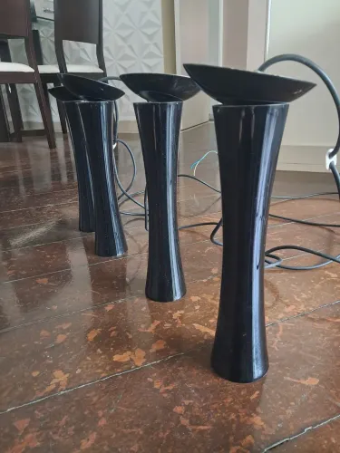 Luminária de teto de alumínio preta