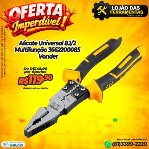 Alicate Universal 8.1/2 Multifunção 3662200085 Vonder
