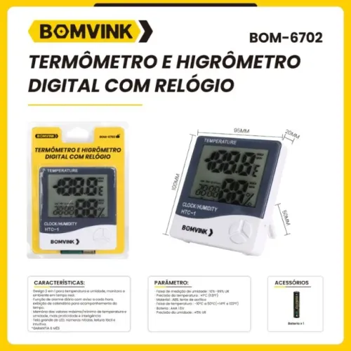 termômetro e higrômetro