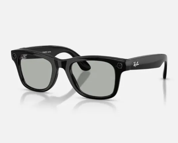 Rayban meta wayfarer gen2 tam G 53-22. Preto Brilhante Lente Transitions