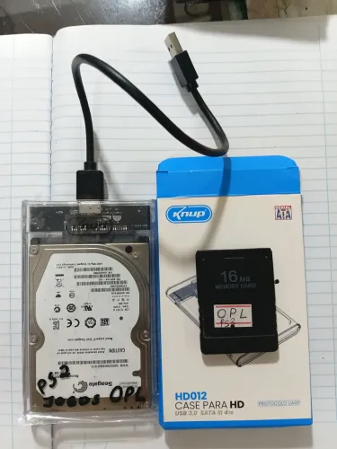 HD 500 gigas ps2 + memory card 100 jogos