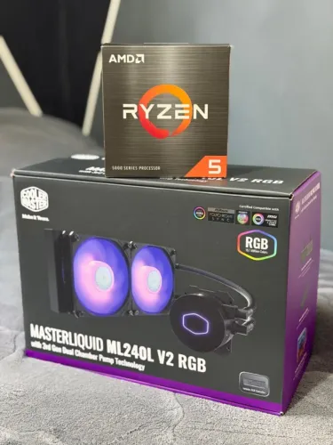 KIT Water Cooler Masterliquid ML240 V2 RGB e Processador Ryzen 5 5500