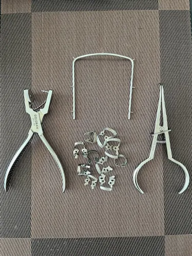 Pinça porta grampo, perfurador de lençol, arco de young, 10 grampos
