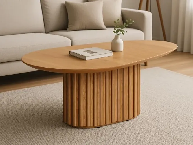Mesa de Centro Living P 90x56cm Ripada Nature (NOVO A PRONTA ENTREGA)