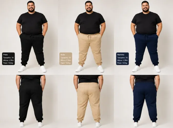 calças jogger plus sizes do g1 ao g10