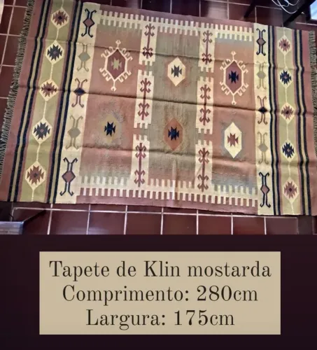 TAPETE KILIN ARTESANAL EM LÃ NATURAL