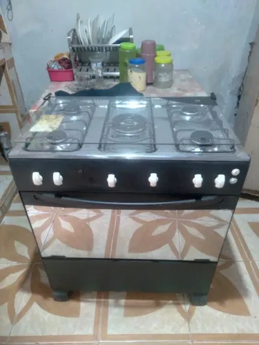 Fogão Espelhado preto 5 bocas