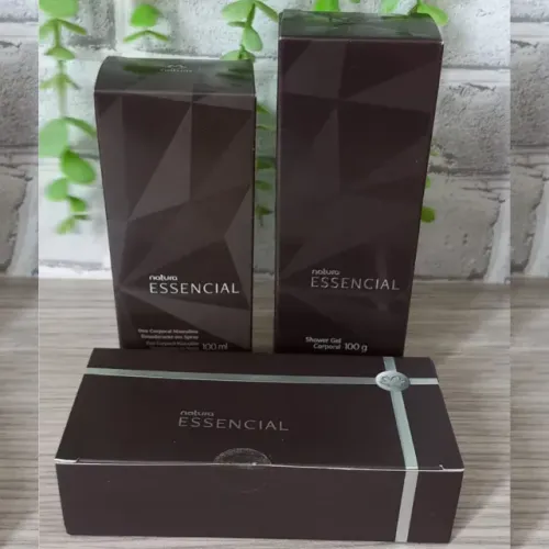 Deo Corporal Desodorante Spray Masculino Essencial Tradicional Shower Gel CX 2 Sabonete