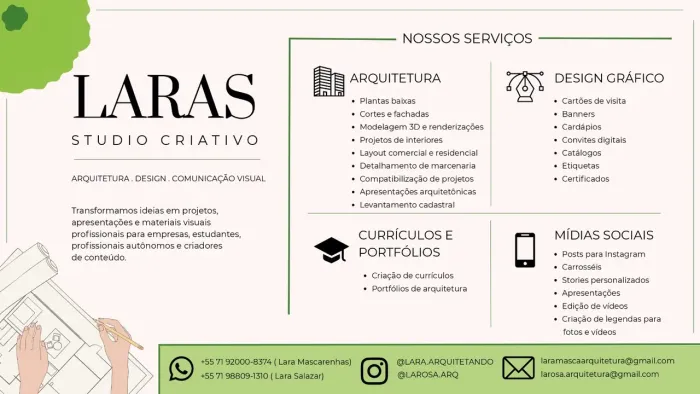 Serviços de arquitetura e gráfica!