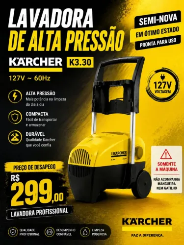 LAVADORA DE ALTA PRESSÃO KARCHER 3.30 127V SEMI NOVA SEM ACESSORIOS