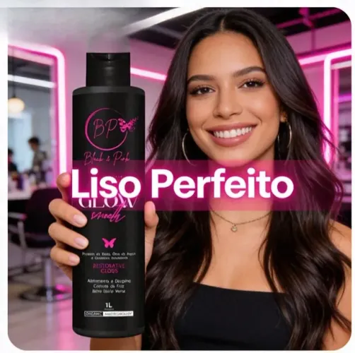 Máscara de Realinhamento Térmico Glow Smooth 1L Black & Pink. Entrega Grátis.