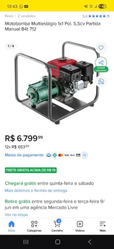 Motobomba multiestagio