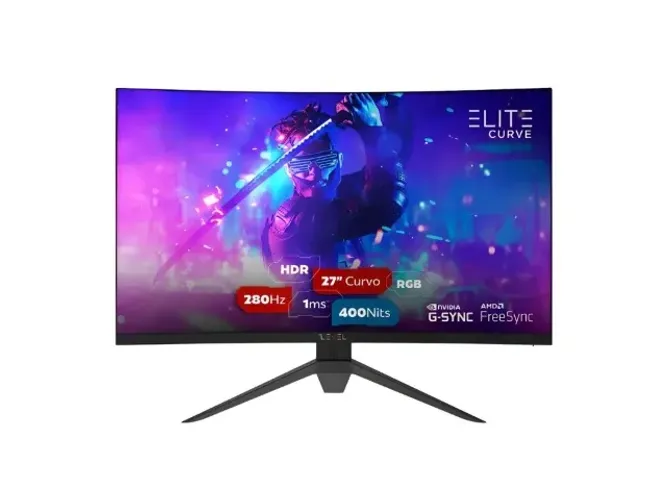 Monitor Gamer LED Wide Curvo 27" HI LEVEL Elite Curve V2 Preto [L2717REC] (Full HD/280Hz) 
