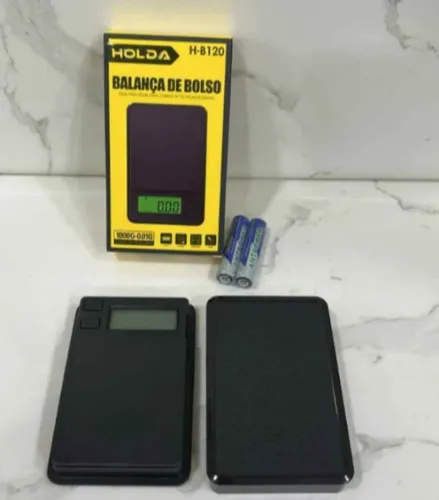 Mini Balança Digital De Precisão Visor LCD Luz Verde Pilhas Inclusas