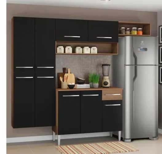 Cozinha Completa Madesa Emilly - Rustic/Preto