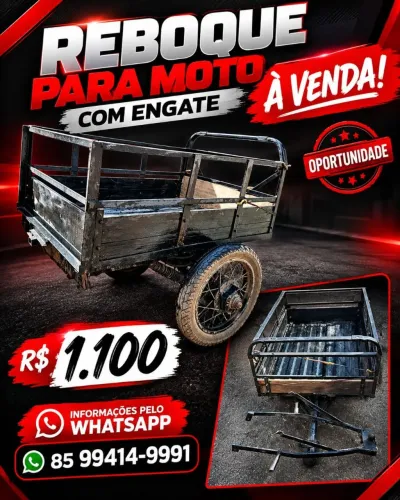 Vendo carrinho de reboque completo