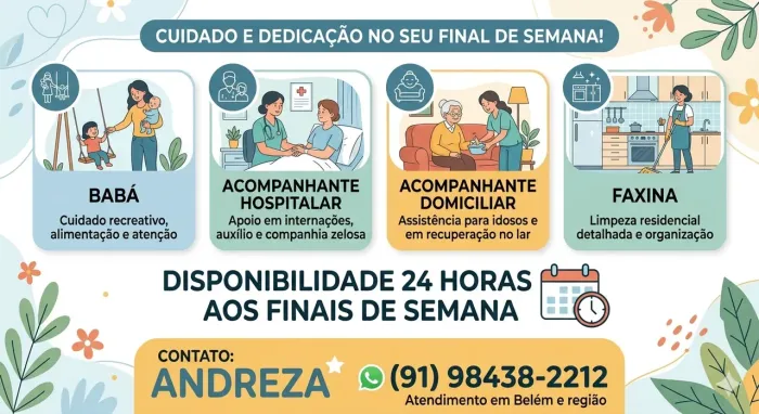 Babá, diarista, acompanhante hospitalar